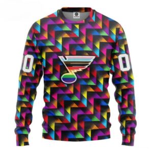 St. Louis Blues Pride Custom Number Ugly Christmas Sweater