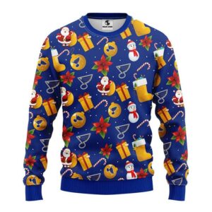 St. Louis Blues Santa Claus Snowman Ugly Christmas Sweater