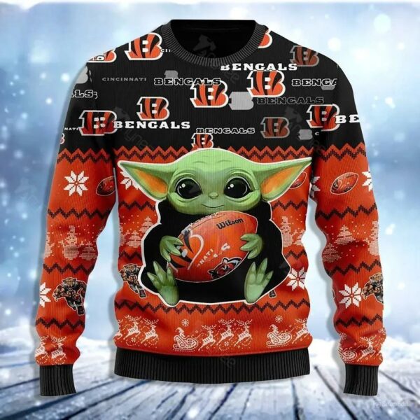 Star Wars Baby Yoda Star Wars Cincinnati Bengals Ugly Christmas Sweater