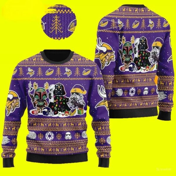 Star Wars Minnesota Vikings Ugly Christmas Sweater