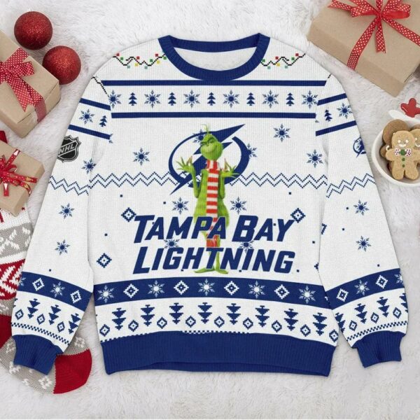 Tampa Bay Lightning NHL Grinch Ugly Christmas Sweater