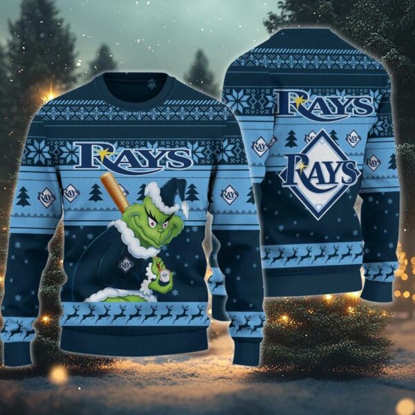 Tampa Bay Rays Grinch Stolen Ugly Christmas Sweater