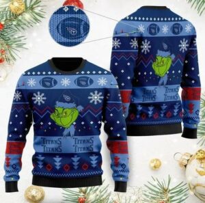 Tennessee Titans Cute Grinch Christmas Ugly Sweater