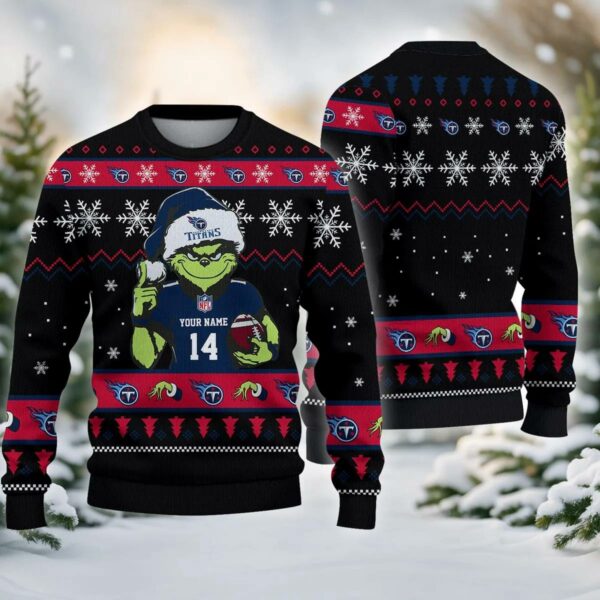 Tennessee Titans Grinch Custom Chrismas Ugly Sweater