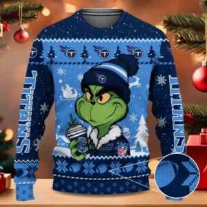 Tennessee Titans The Grinch Drink Coffee Ugly Christmas Sweater