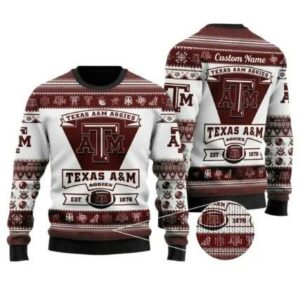 Texas A&M Aggies Football Team Personalized Ugly Christmas Sweater