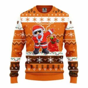 Texas Longhorns Dabbing Santa Claus Ugly Christmas Sweater