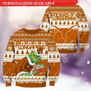 Texas Longhorns Grinch Ugly Christmas Sweater