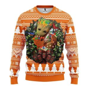 Texas Longhorns Groot Hug Ugly Christmas Sweater