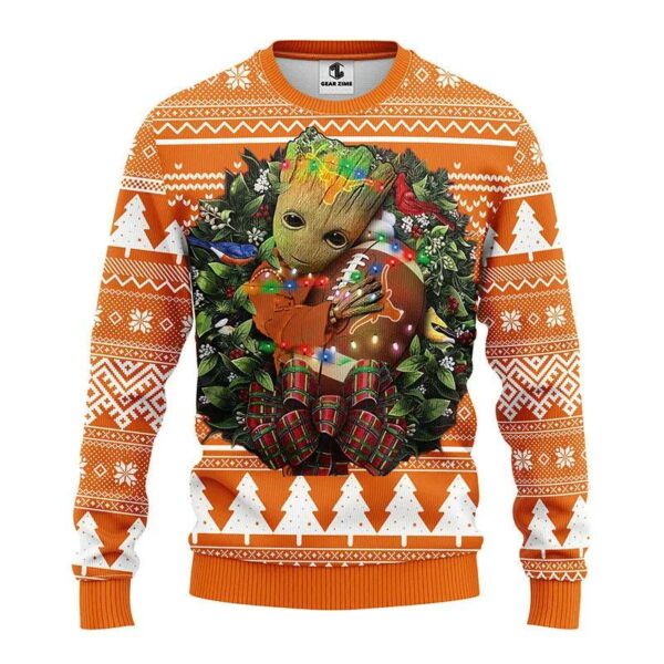 Texas Longhorns Groot Hug Ugly Christmas Sweater