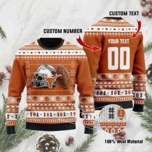 Texas Longhorns Personalized Ugly Christmas Sweater