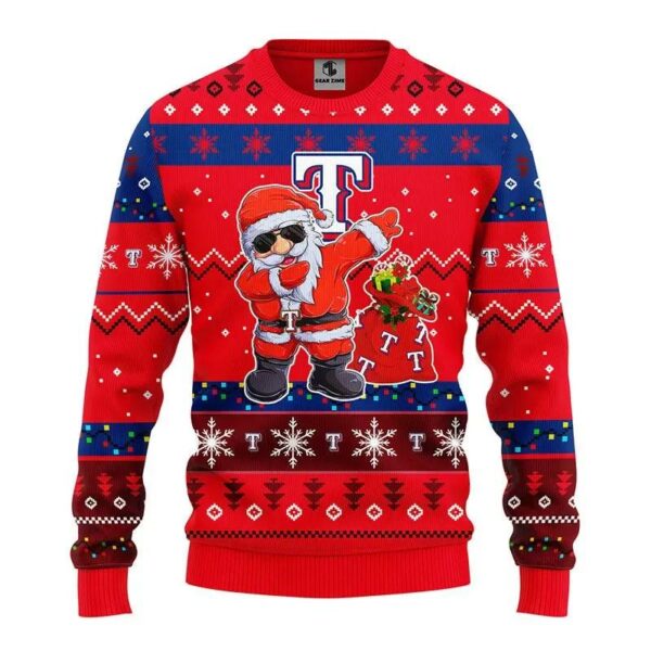 Texas Rangers Dabbing Santa Claus Ugly Christmas Sweater