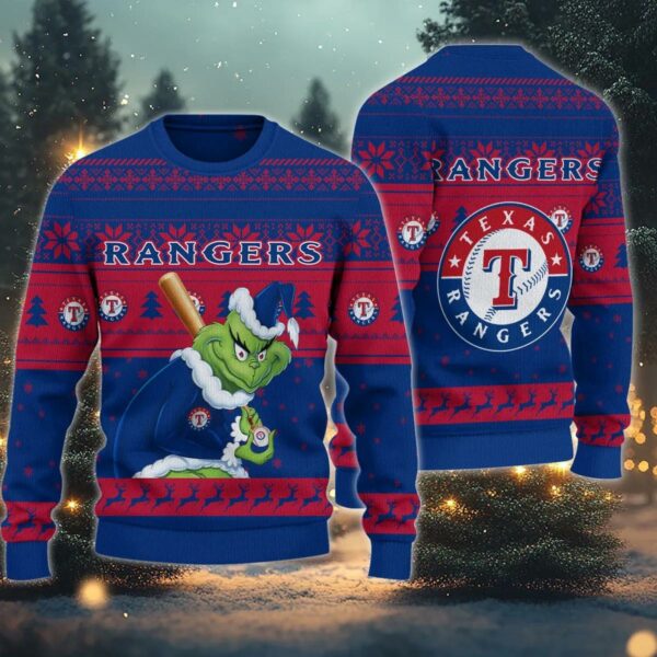 Texas Rangers Grinch Stolen Ugly Christmas Sweater