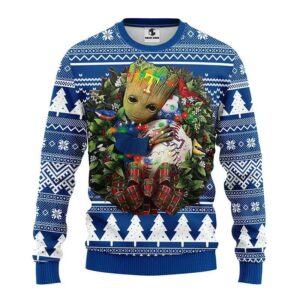 Texas Rangers Groot Hug Ugly Christmas Sweater