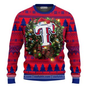 Texas Rangers Santa Hat Ugly Christmas Sweater