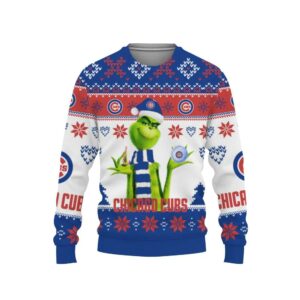 The Grinch Cute Chicago Cubs Ugly Christmas Sweater