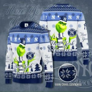 The Grinch Cute New York Yankees Ugly Christmas Sweater