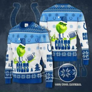 The Grinch Indianapolis Colts Ugly Christmas sweater