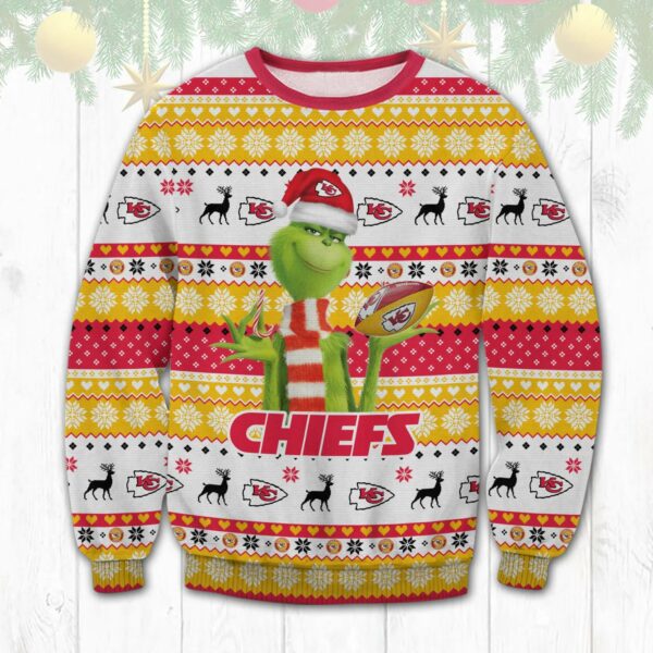 The Grinch Kansas City Chiefs Ugly Christmas Sweater