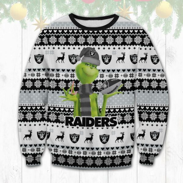 The Grinch Las Vegas Raiders Christmas Sweater