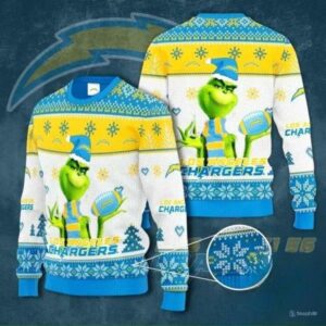 The Grinch Los Angeles Chargers Ugly Christmas sweater