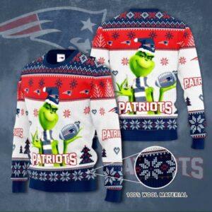 The Grinch New England Patriots Ugly Christmas sweater