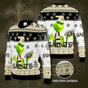 The Grinch New Orleans Saints NFL Ugly Christmas sweater