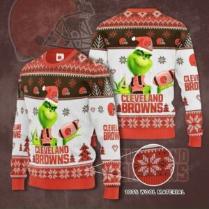 The Grinch Santa Cleveland Browns Ugly Christmas Sweater