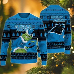 The Grinch Stolen Carolina Panthers Ugly Christmas Sweater