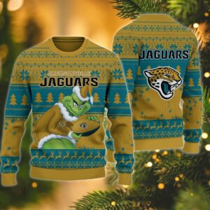 The Grinch Stolen Jacksonville Jaguars Ugly Christmas Sweater