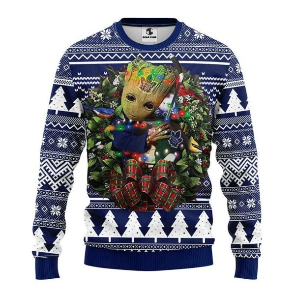 Toronto Maple Leafs Groot Hug Ugly Christmas Sweater