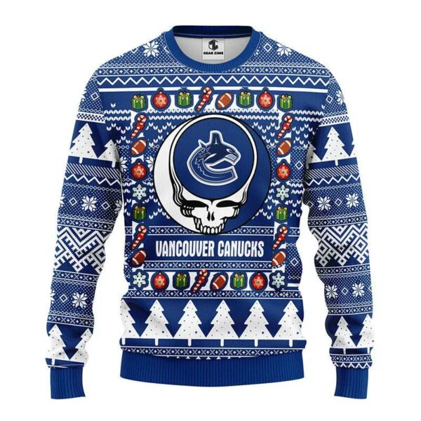 Vancouver Canucks Grateful Dead Ugly Christmas Sweater