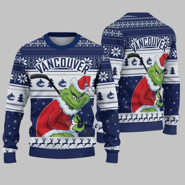 Vancouver Canucks Grinch Stolen Ugly Christmas Sweater