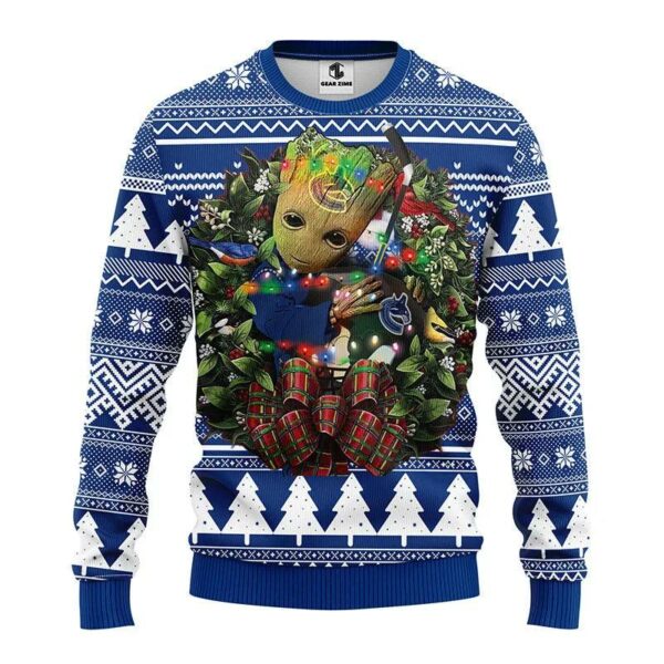 Vancouver Canucks Groot Hug Ugly Christmas Sweater