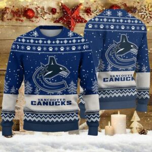 Vancouver Canucks Woolen Big Logo Ugly Christmas Sweater