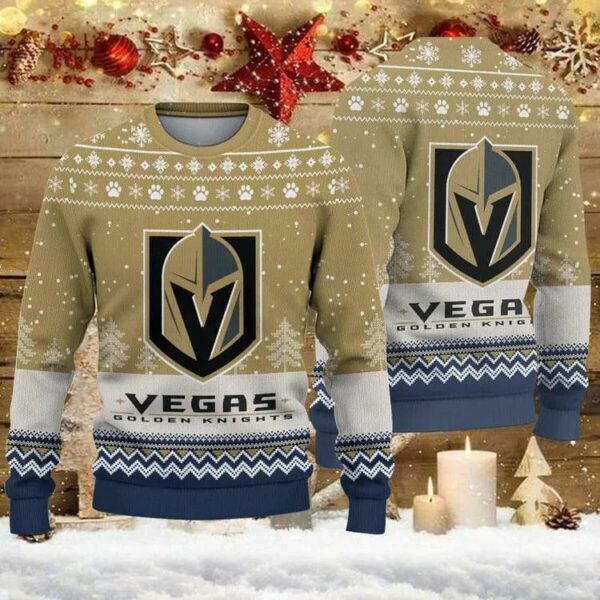 Vegas Golden Knights Big Logo Ugly Christmas Sweater