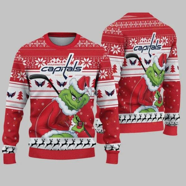 Washington Capitals Grinch Stolen Ugly Christmas Sweater