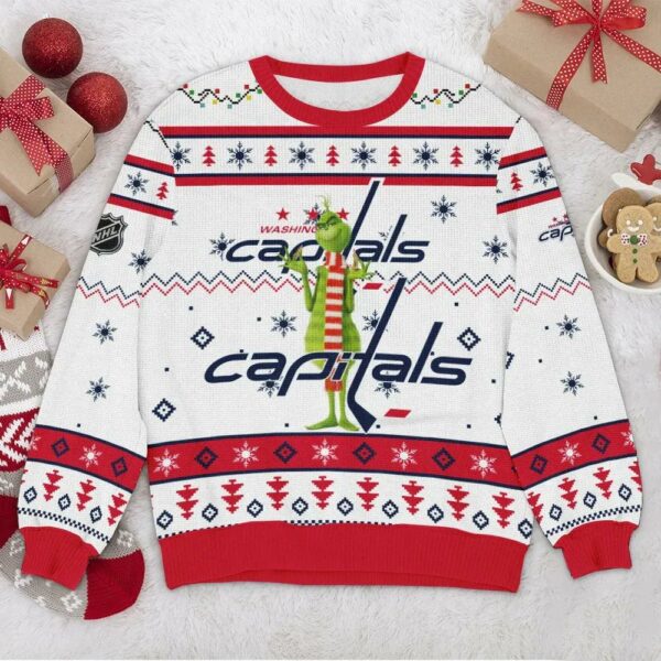 Washington Capitals NHL Grinch Ugly Christmas Sweater