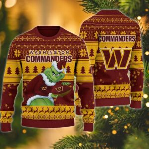 Washington Commanders Grinch Stolen Ugly Christmas Sweater