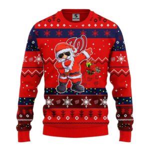 Washington Nationals Dabbing Santa Claus Ugly Christmas Sweater