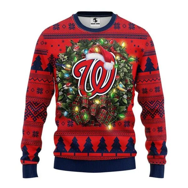 Washington Nationals Santa Hat Ugly Christmas Sweater