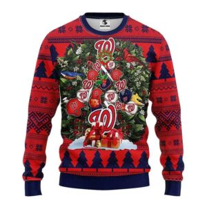 Washington Nationals Tree Christmas Ugly Sweater