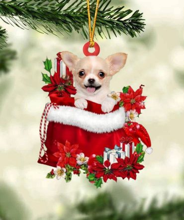 Chihuahua Gift Bag Christmas Ornament, Christmas Gift, Christmas Tree Decorations, Christmas Ornament 2023