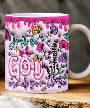 Christian 3D Mug, 3D Be Who God Made You To Be Inflated Mug, Bible Verse Inflated Mug, 3D Jesus Mug, Religious 3D Mug