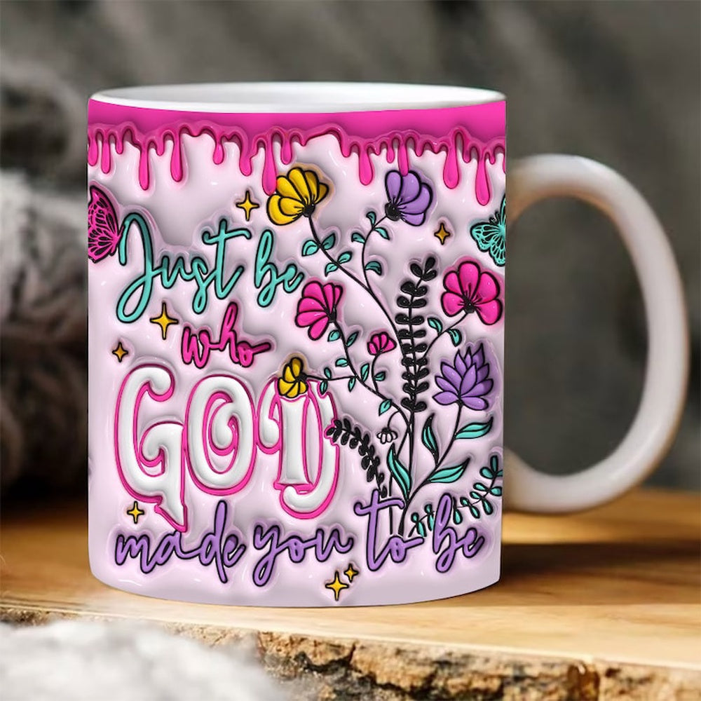 Christian 3D Mug, 3D Be Who God Made You To Be Inflated Mug, Bible Verse Inflated Mug, 3D Jesus Mug, Religious 3D Mug - Image 2