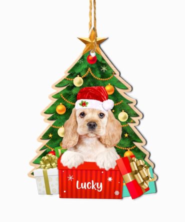 Christmas Dog Ornament, PersonalizedCute Cocker Spaniel Christmas Tree Ornament, New Dog Christmas Ornament