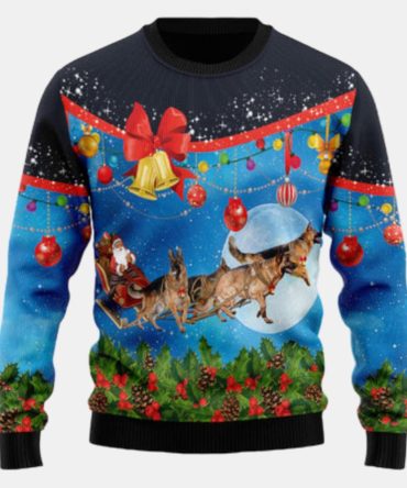 German Shepherd Sleigh Dog Lover Ugly Sweater - Christmas sweater gift