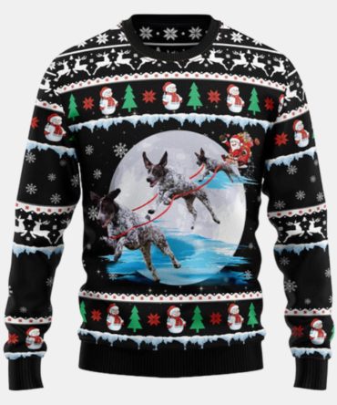 German Shorthaired Pointer Santa On Highway Ugly Sweater - Christmas sweater gift