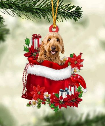 Goldendoodle In Gift Bag Christmas Ornament, Christmas Gift, Christmas Tree Decorations, Christmas Ornament 2023