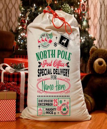 North Pole Post Office Christmas Sack, Gift For Chidren, Christmas Bag Gift, Christmas Gift 2023